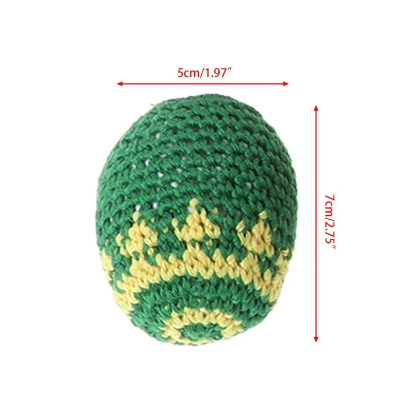 Vibrant set of 10 hand-crocheted juggling and stress-relief balls, each with unique multicolored ethnic patterns.